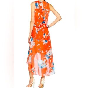 Casual Floral Print High Low Dress